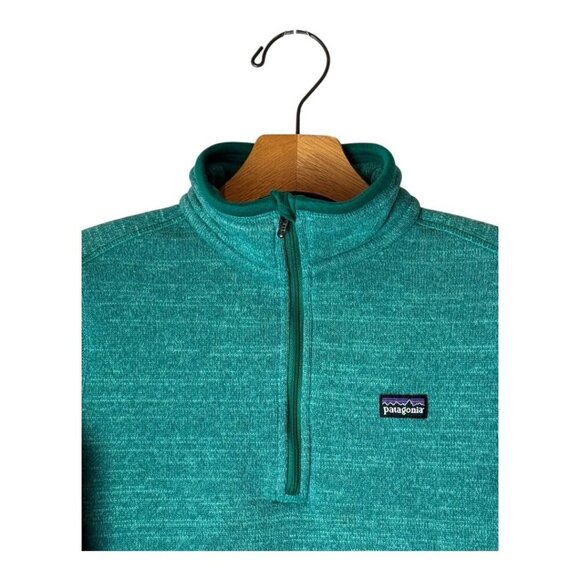 Patagonia Sweater Women Small Green Quarter Zip Better Sweater Pullover Gorpcore - Picture 4 of 11